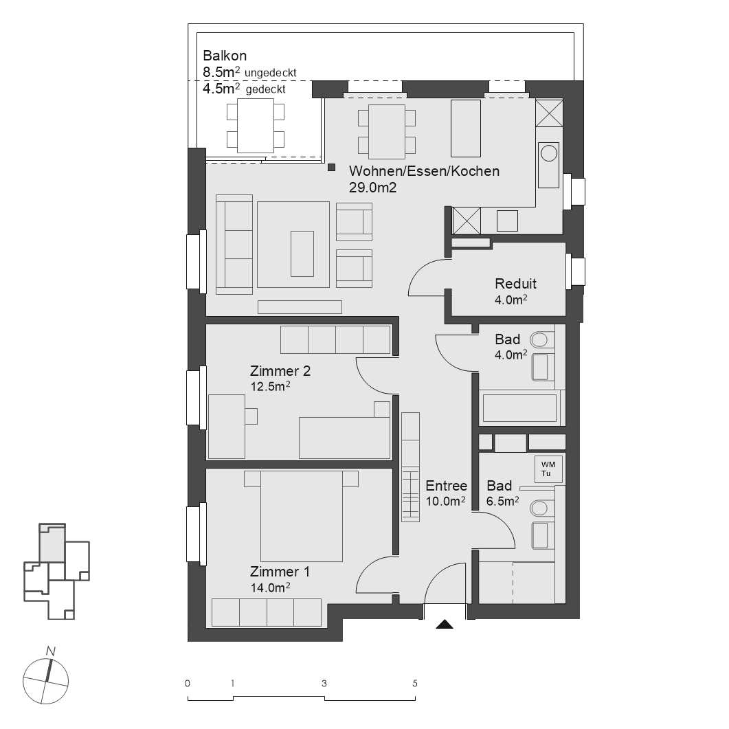 Wohnung 3.4 Dachgeschoss 3.5 Zimmer
