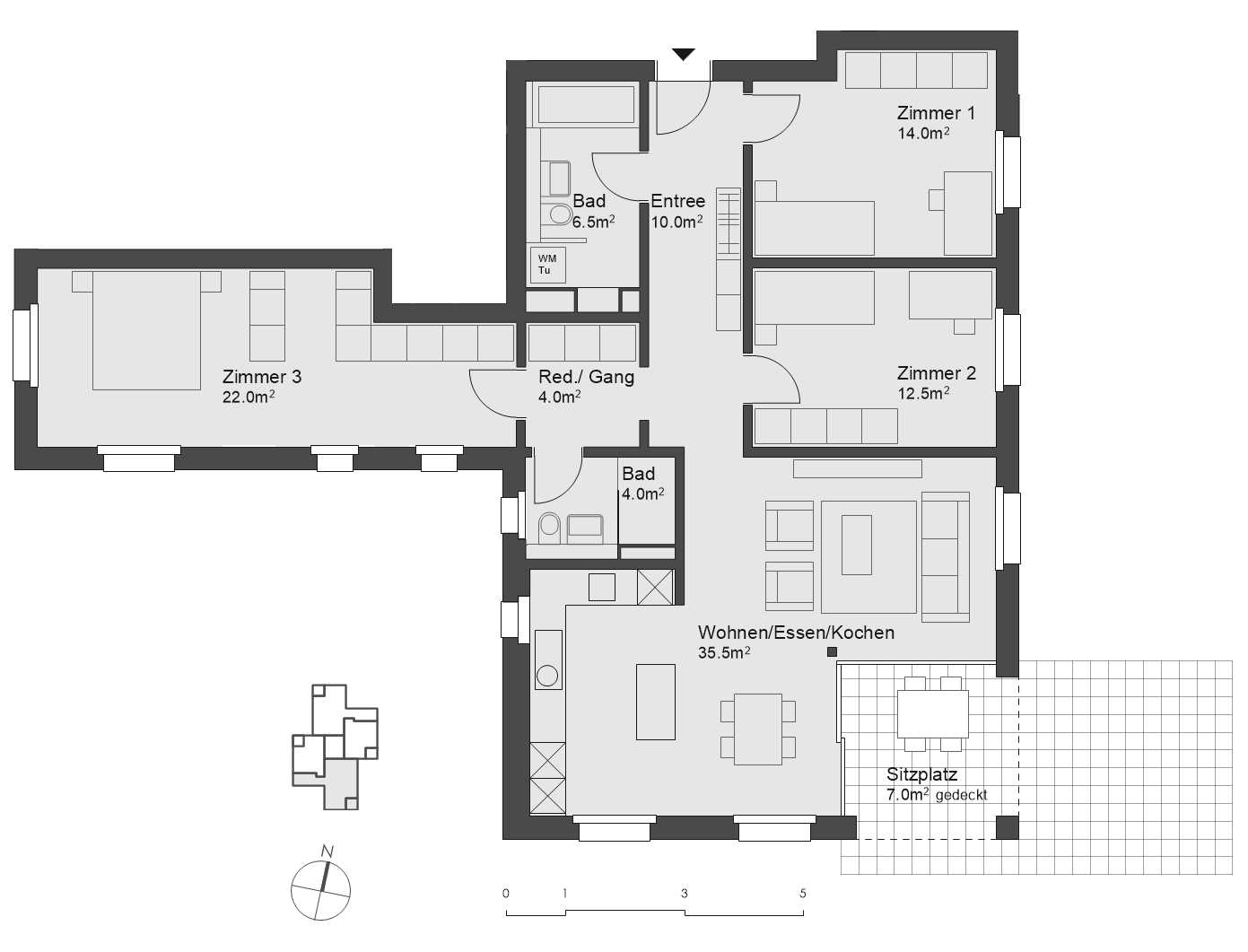 Wohnung 1.2 Erdgeschoss 4.5 Zimmer