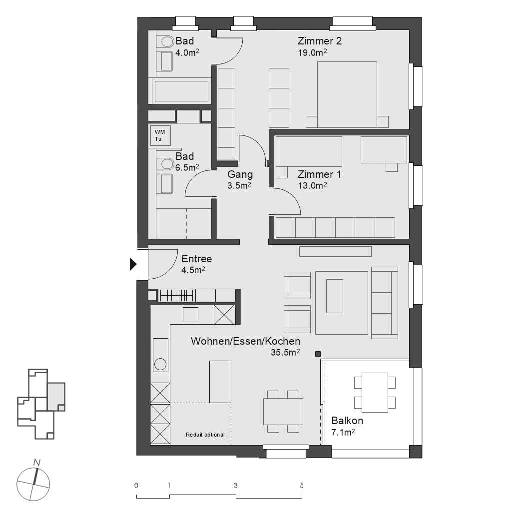 Wohnung 3.3 Dachgeschoss 3.5 Zimmer